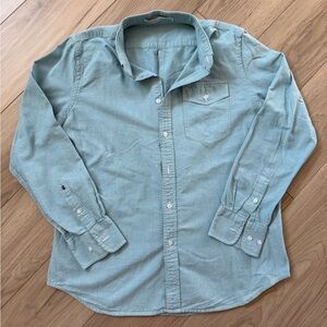 Criquet Bluish Green Chambray Long Sleeve Dress Shirt Medium NWOT